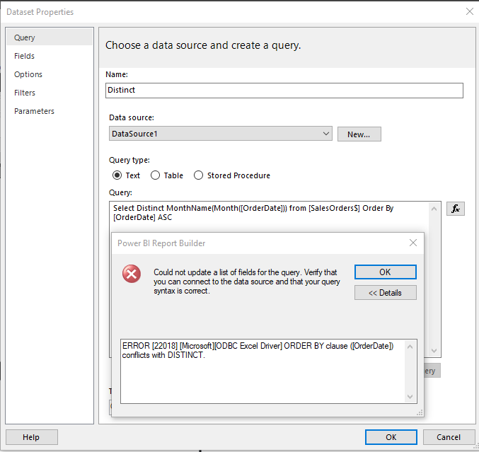 Power BI Report Builder Distinct and Order By - Microsoft Fabric Community