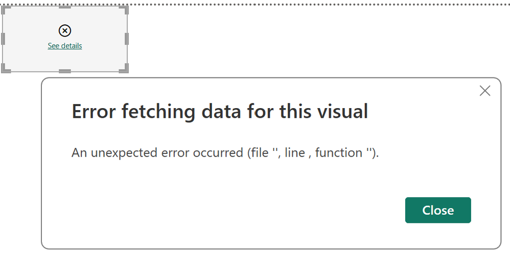 Broken visual details dialog