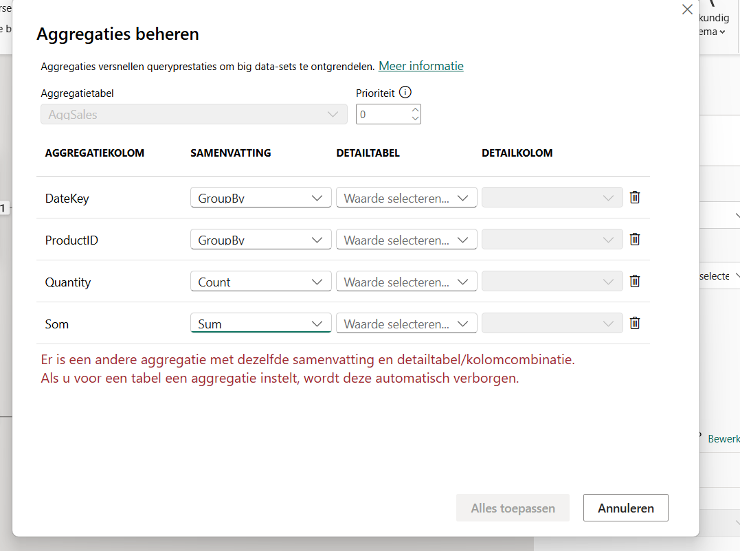 Aggregation manage issues - Microsoft Fabric Community
