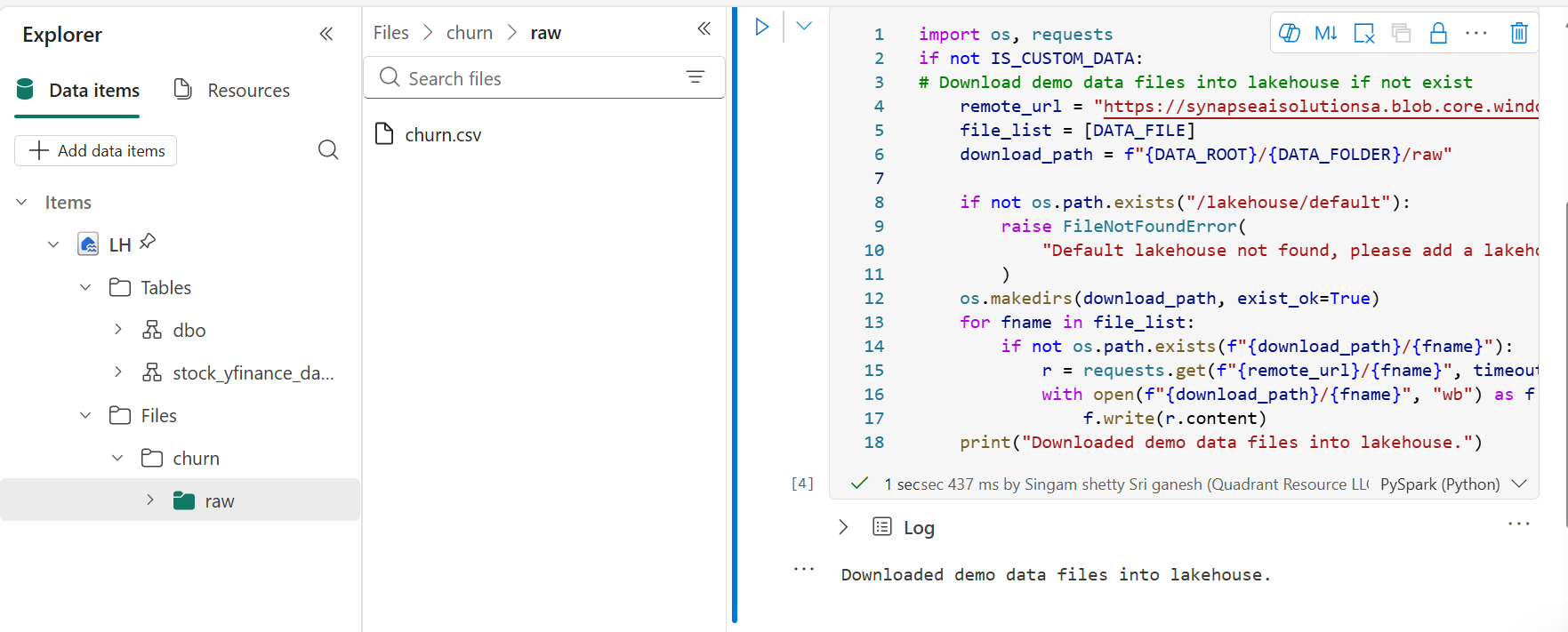 Solved: Fabric Data Science Tutorial - Sample Data not acc ...