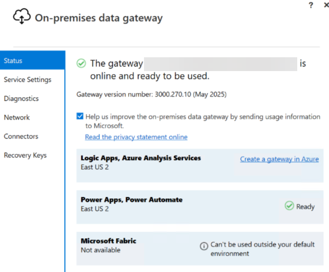 Solved: Fabric Data Gateway in Non-Default Region - Microsoft Fabric ...
