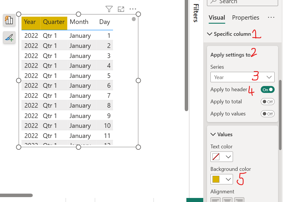 Solved: Formatting only header fields in Matrix visual - Microsoft ...