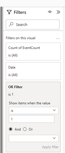 Solved: OR condition on multiple slicers - Microsoft Fabric Community