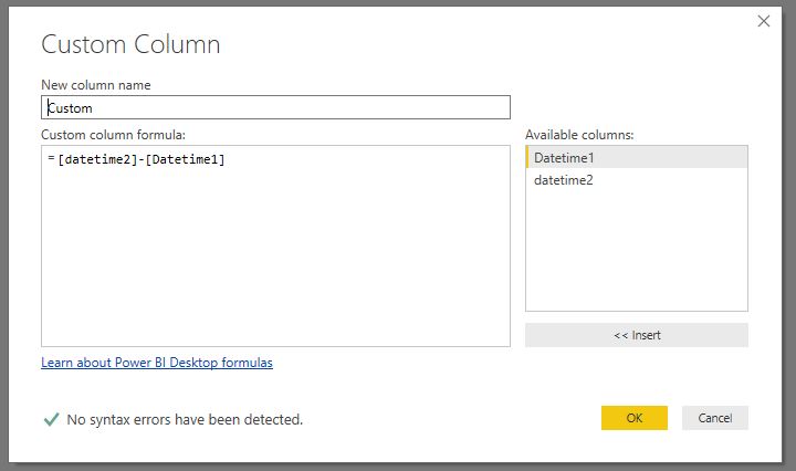 Seconds difference between 2 dates - Microsoft Fabric Community