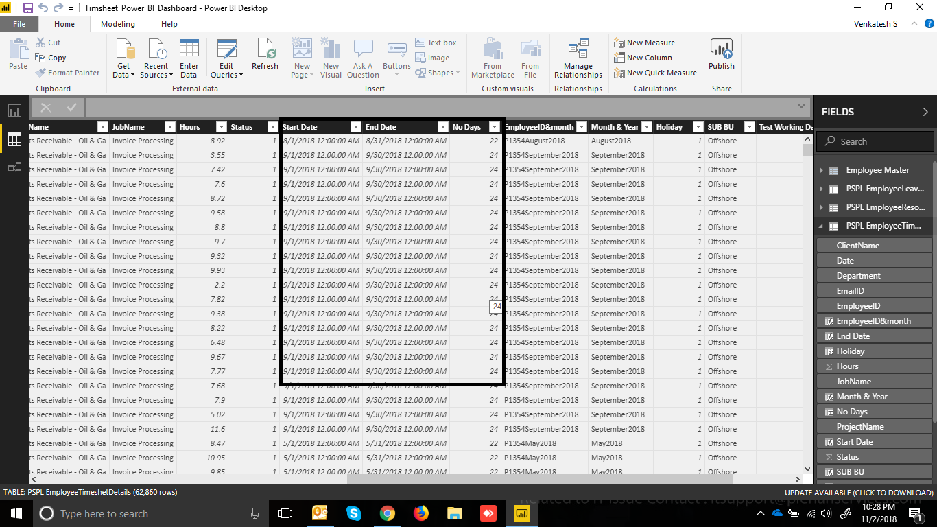 Solved: Calculate Number of Days between 2 dates excluding ...