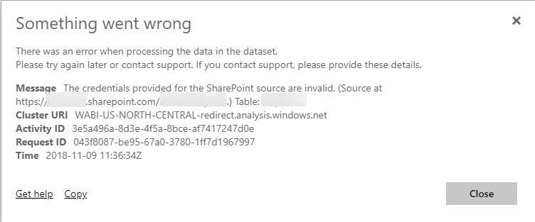 Solved: The credentials provided for the SharePoint source ...
