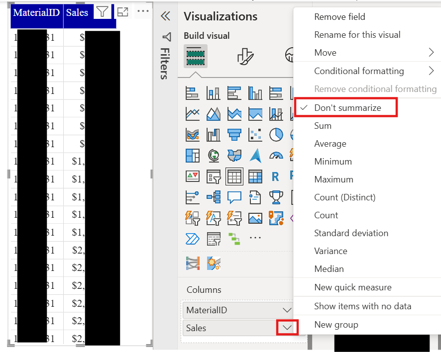 Solved: Stop Data Aggregation on a Matrix - Microsoft Fabric Community