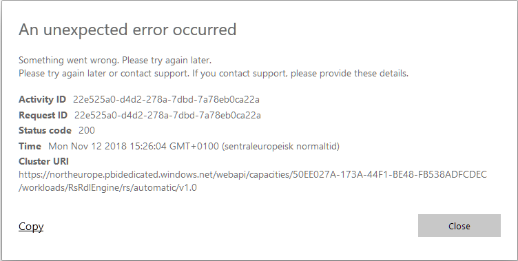 Solved: Paginated Reports, an unexpected error - Microsoft Fabric Community