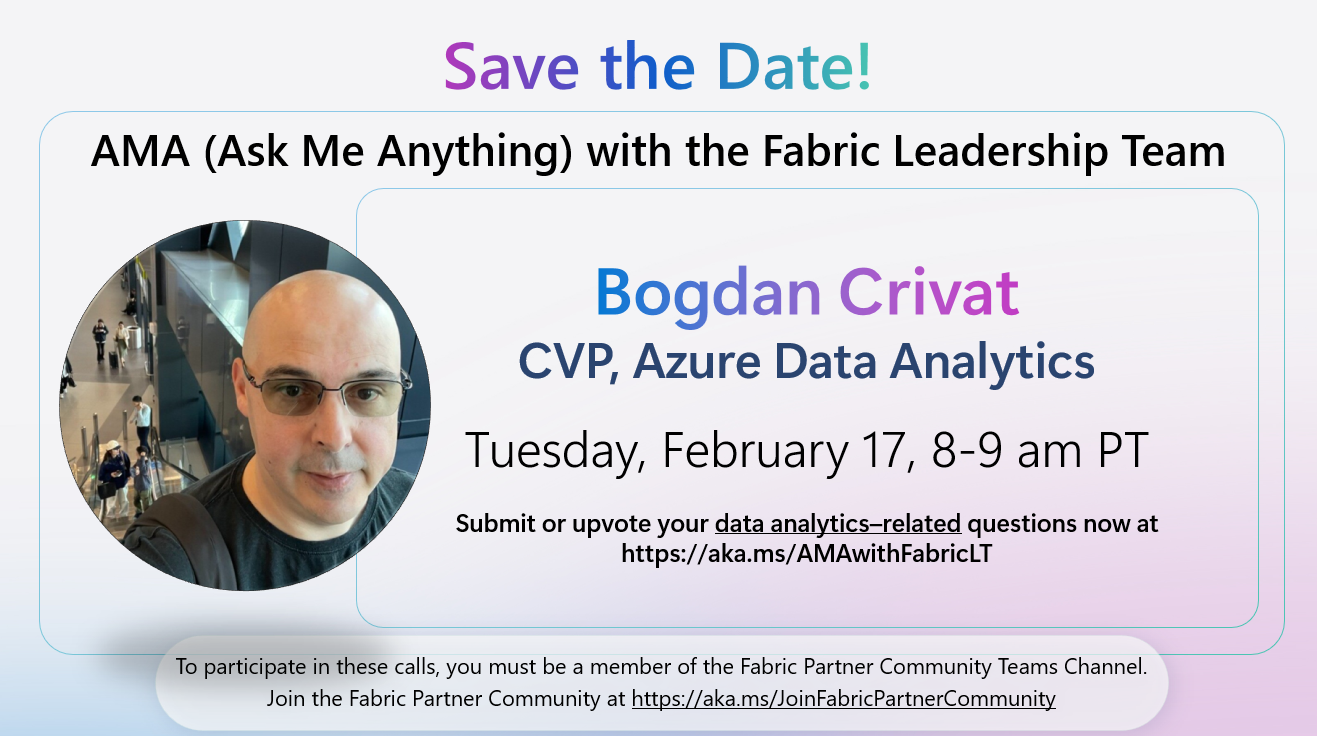 🎤 Save the Date: AMA with the Microsoft Fabric Leadership Team!