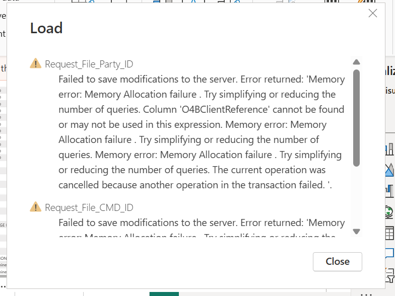 Solved: Error in Power BI desktop report after refreshing ...