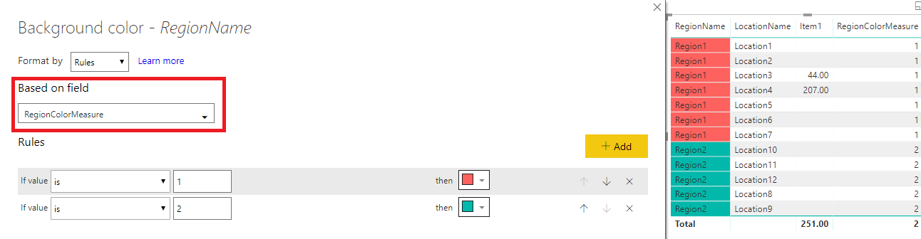 Solved: Re: Table visual - conditional formatting to set b ...