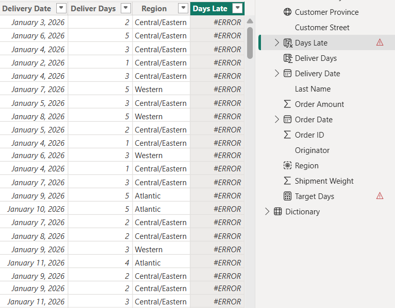Calculating Days late with specific target times - Microsoft Fabric ...