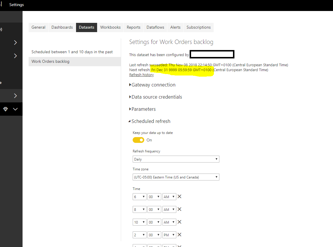 Scheduled Refresh Bug - Microsoft Fabric Community