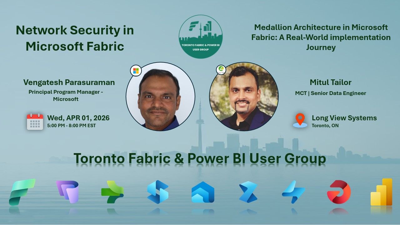 Toronto Fabric & Power BI User Group Apr 2026 Event: Fabric Security and Medallion Architecture