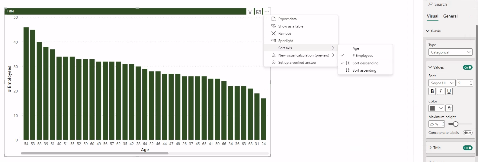 Solved: Sorting X-axis Type option in the Stacked Bar Char ...