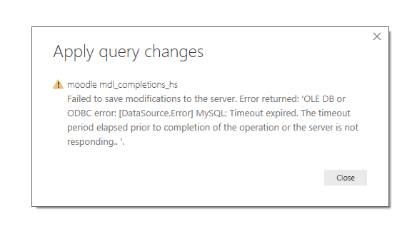 Solved: Failed to save modifications to server (mysql) - Microsoft ...