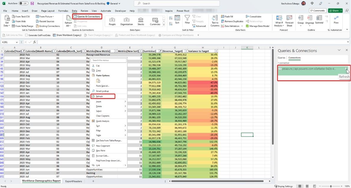 Announcing Connected Excel Tables from Power BI (P... - Microsoft ...
