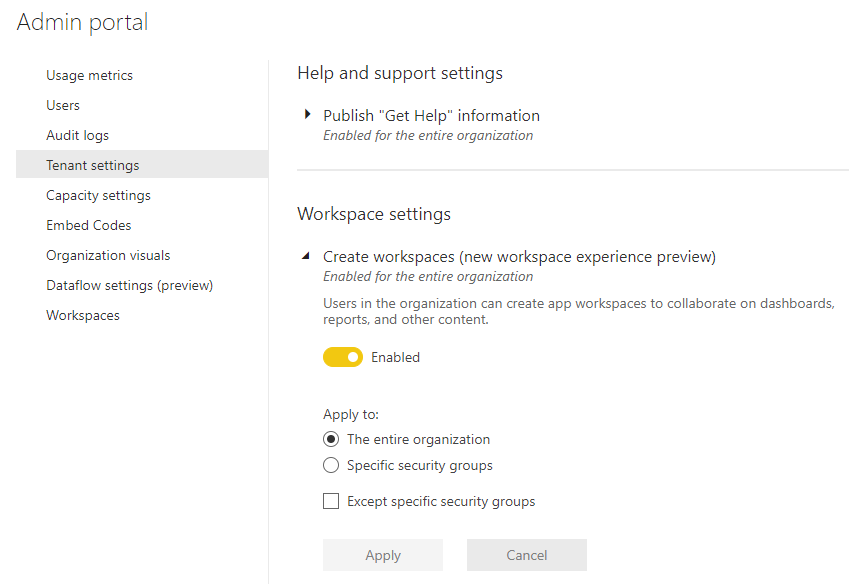 Update on the New Workspace Experiences Preview In... - Microsoft ...