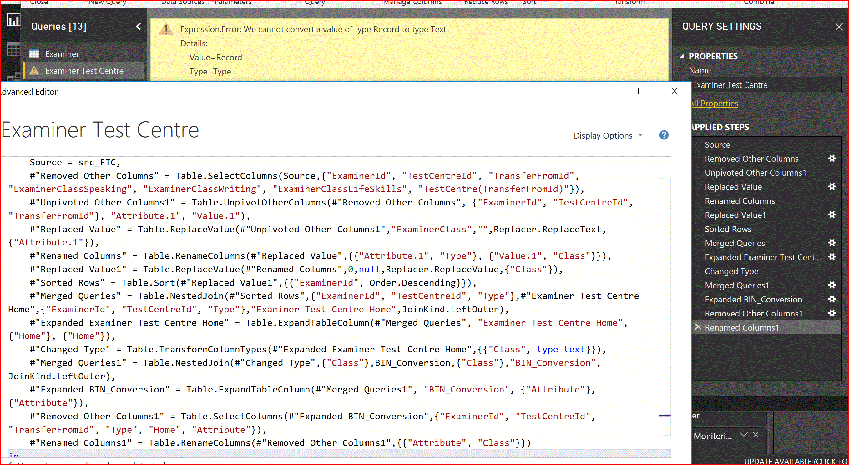 Power Query Editor Errors - Microsoft Fabric Community