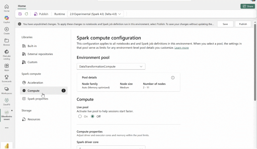 Microsoft Fabric: preview van Live Pools voor data-engineering