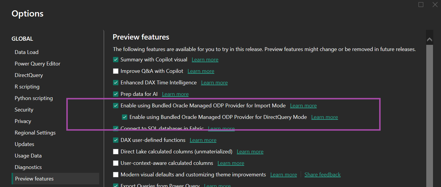 Simplified Oracle connectivity in Power BI (Preview)