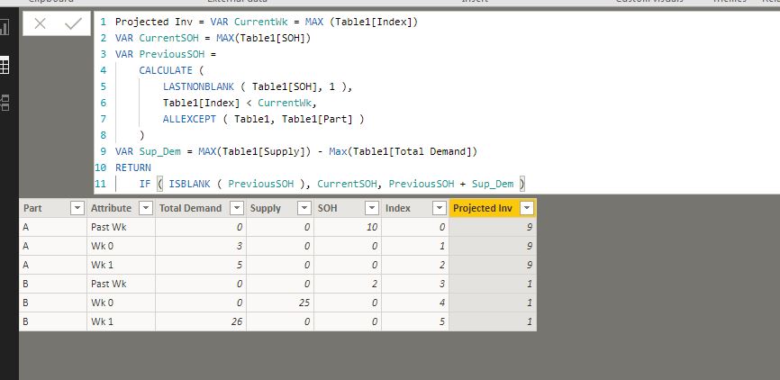 Solved: DAX help for previous row calculation - Microsoft Fabric Community