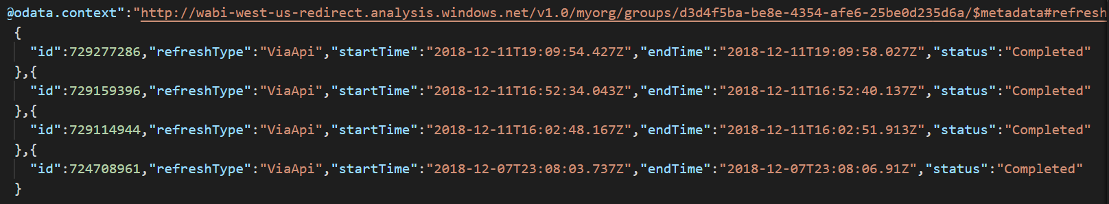 API Json response - Microsoft Fabric Community