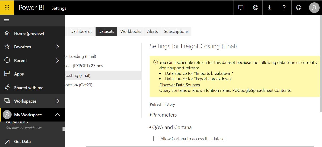 Cannot schedule refresh for Google Spreadsheet - Microsoft Fabric Community
