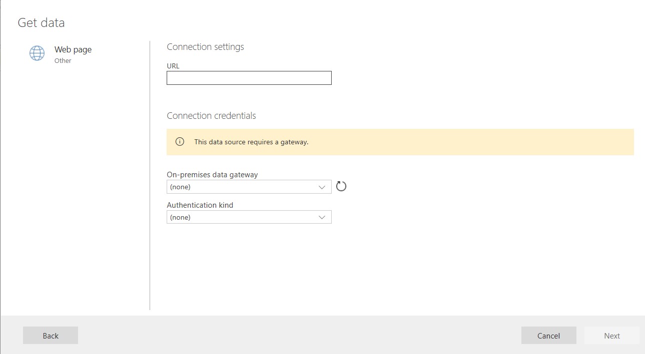 Power BI DataFlow Web Connector requires Gateway - Microsoft Fabric ...