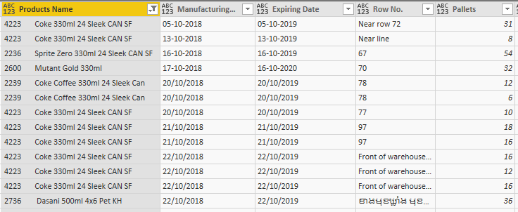 after fill up , i can see i lost the data and the data turns wrong , Sometimes this row Number => to the other pallets ,