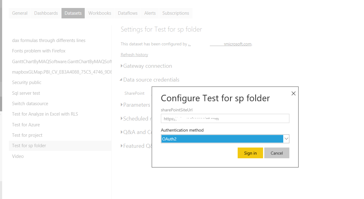 Power BI on premise - connect to on premise Sharep... - Microsoft ...