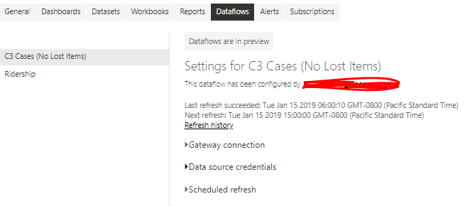 Solved: Report using dataflow as data source not getting u ...
