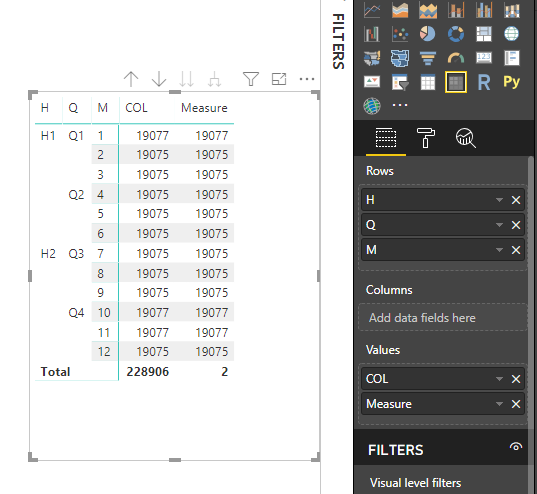 Solved: Hide total of single column - Microsoft Fabric Community