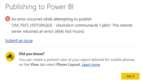 Solved: Error Publishing - Microsoft Fabric Community