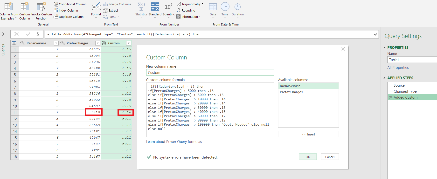 Solved: Else If Custom Column issue - Microsoft Fabric Community