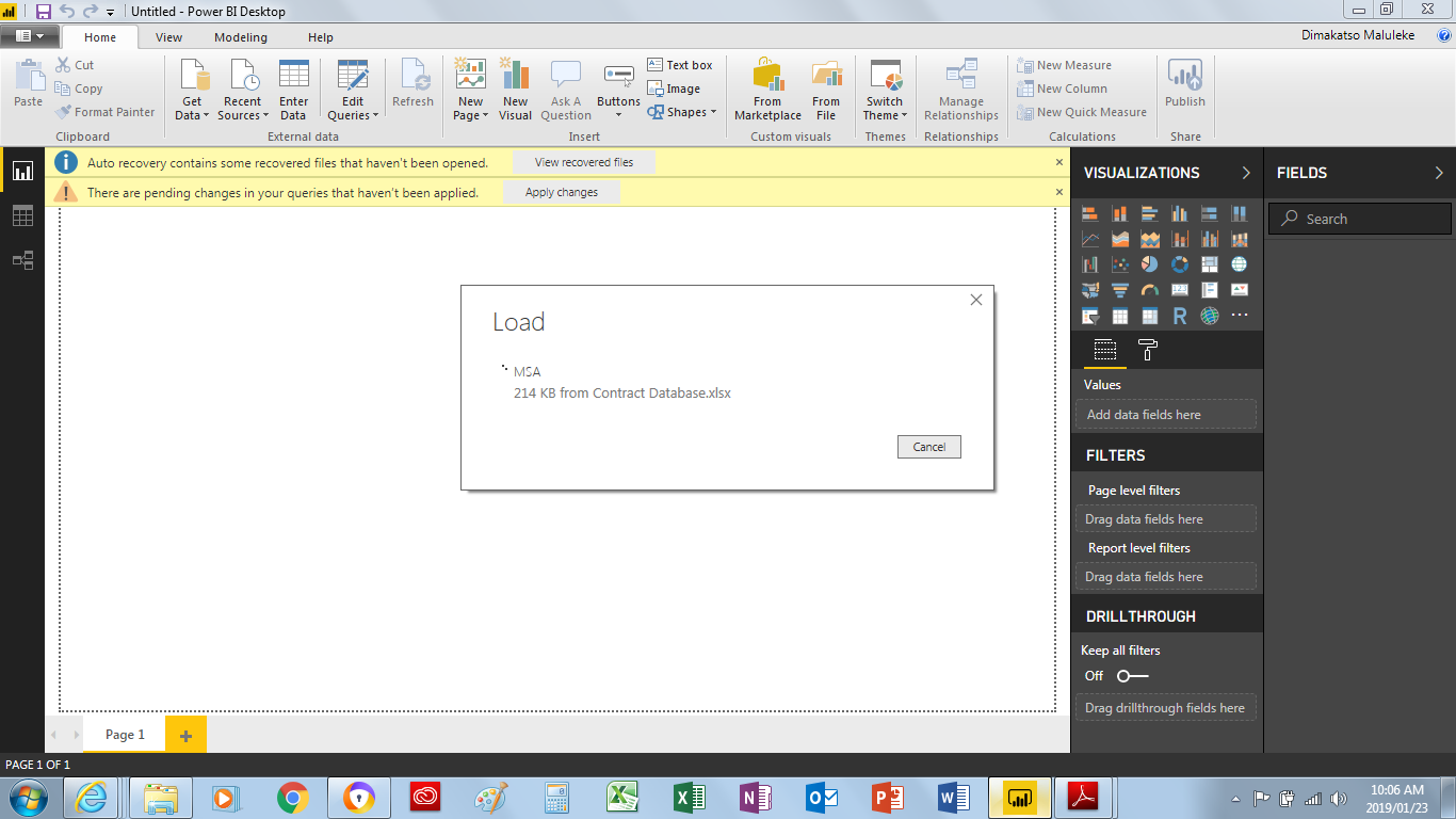 power bi keeps loading after selecting data source - Microsoft Fabric ...