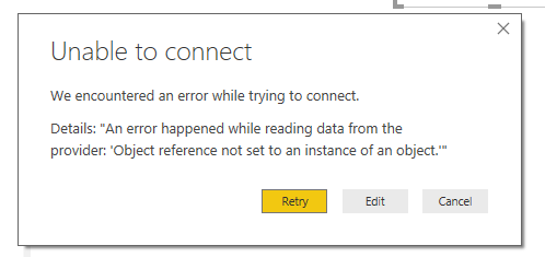 Error on POwer BI