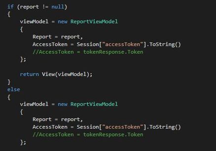 Code to get selected report data using generated Access Token