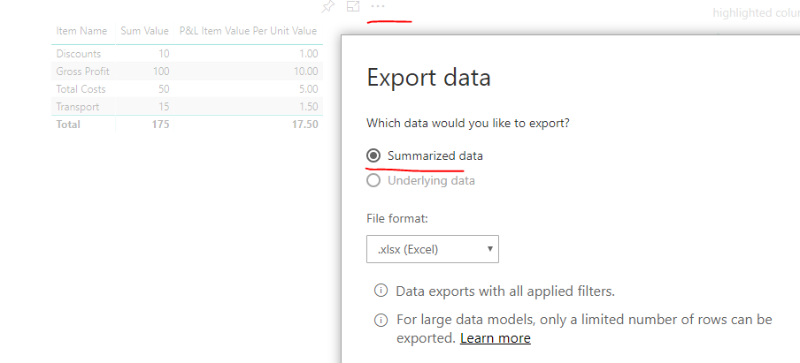 Solved: Exporting data created by measures - Microsoft Fabric Community
