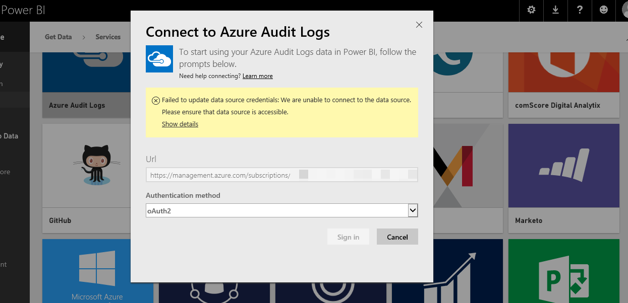 Failed to Import Data Azure Audit Log - Microsoft Fabric Community