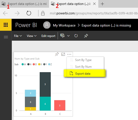 Export data option (...) is missing - Microsoft Fabric Community