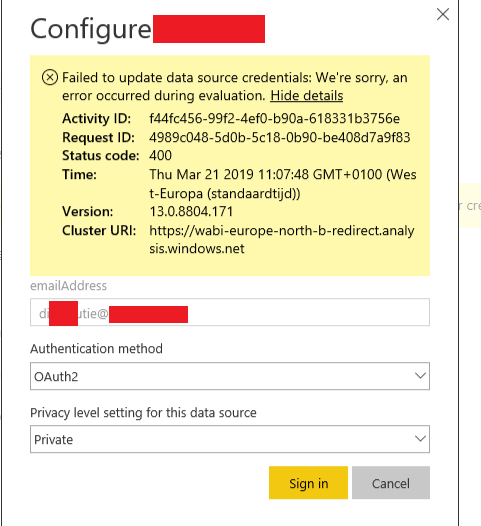 Scheduled refresh MS exchange PowerBI Service - Microsoft Fabric Community