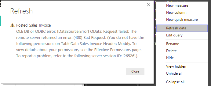 Failed to refresh ODATA connected table - Microsoft Fabric Community
