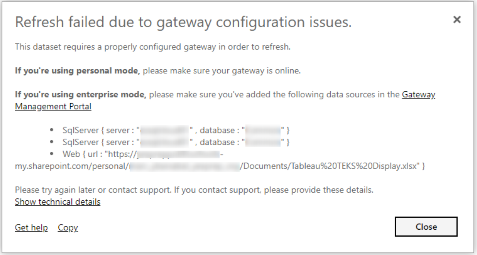 Solved: Data Gateway for Data Source containing SQL Server ...