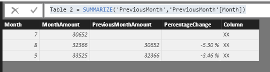 change from last month - Microsoft Fabric Community