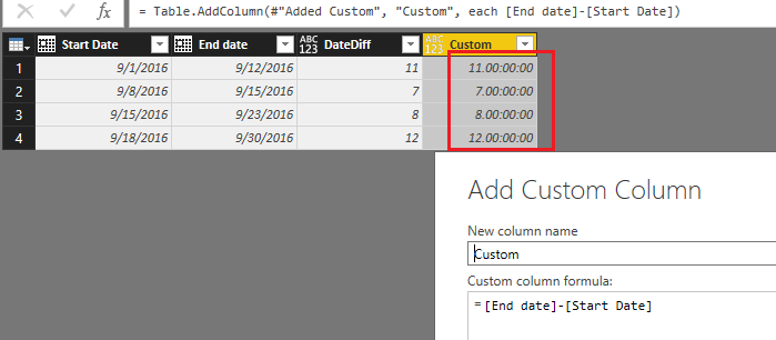 Solved: custom column error - Microsoft Fabric Community