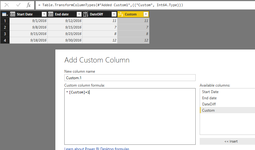 Solved: custom column error - Microsoft Fabric Community