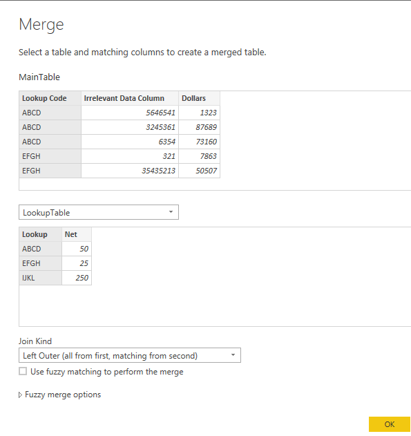 Solved: Looking up values in another table with 2 paramete ...