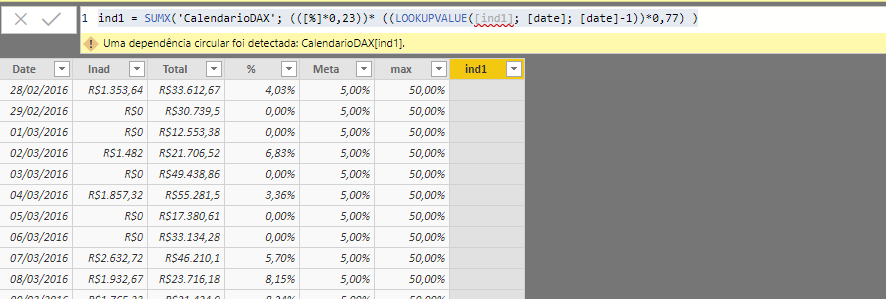 column calculated using values from previous rows ... - Microsoft ...