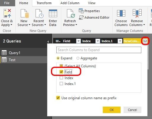 Expand the table of values from the resulting merge and choose only the field you want to duplicate